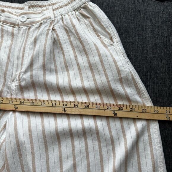 Aerie Two-Piece Set – Striped Button-Down Shirt L High-Waist Wide-Leg Pants M - Picture 15 of 16